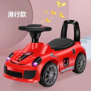 Children's scooter, 1-3-5 year old baby scooter, walker, four-wheel toy car, music, sit-down scooter