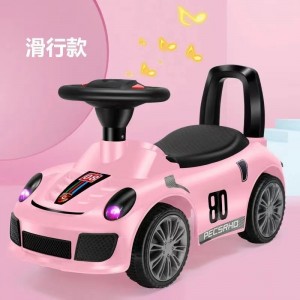 Children's scooter, 1-3-5 year old baby scooter, walker, four-wheel toy car, music, sit-down scooter