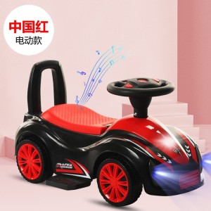 Children's scooter, 1-3 year old baby, hand-push roller, four-wheel anti-rollover scooter, electric music
