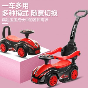 Children's scooter, 1-3 year old baby, hand-push roller, four-wheel anti-rollover scooter, electric music