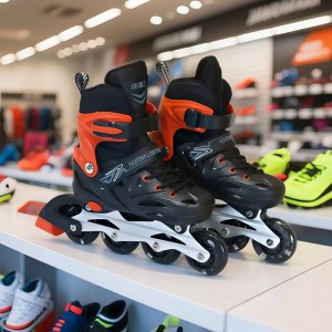 Ice skates, children's full set, roller skates for boys and girls, beginner, roller skates, flash, adjustable, for kids
