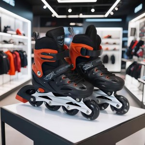 Ice skates, children's full set, roller skates for boys and girls, beginner, roller skates, flash, adjustable, for kids