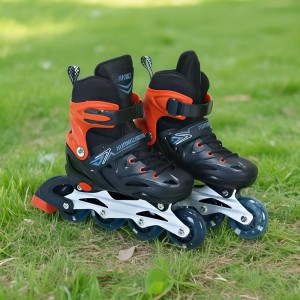 Ice skates, children's full set, roller skates for boys and girls, beginner, roller skates, flash, adjustable, for kids