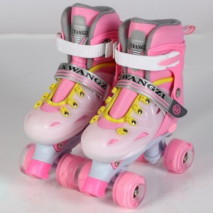 宝宝双排轮旱冰鞋溜冰鞋轮滑鞋四轮儿童二排滚轴滑轮女童男童通用