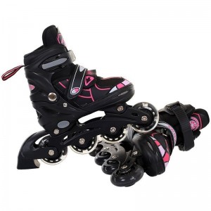 Adjustable ice skates for kids roller skates set for boys and girls, beginners can use the 8-wheel full flash stand to thicken