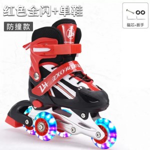 3-5-8-11 year old three-wheeled boys and girls flash roller skates kids anti-fall roller skates double row beginner