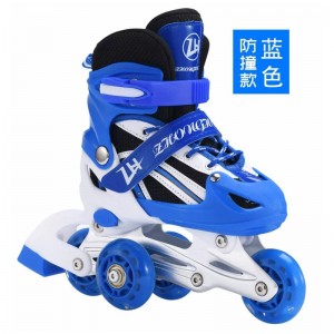 3-5-8-11 year old three-wheeled boys and girls flash roller skates kids anti-fall roller skates double row beginner