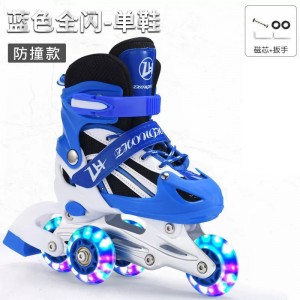3-5-8-11 year old three-wheeled boys and girls flash roller skates kids anti-fall roller skates double row beginner