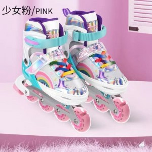 Ice Skates Kids Full Set Adjustable Flash Inline Wheels Kids Roller Skates Ice Skates Roller Skates for Boys Girls