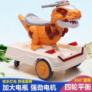 儿童电动平衡车恐龙款2-6岁可坐小孩玩具仿真童车代双驱可骑