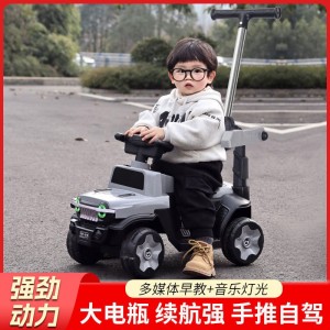 儿童四轮电动音乐灯光玩具车男女不限推把护栏遥控电瓶车滑行车