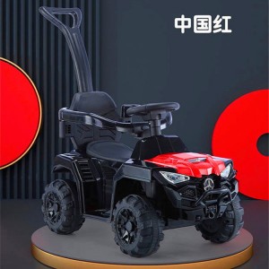 可推可骑婴儿电动汽车 可坐人四轮遥控手推护栏玩具车 宝宝童车