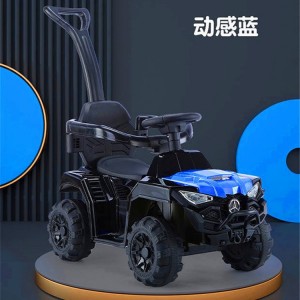 可推可骑婴儿电动汽车 可坐人四轮遥控手推护栏玩具车 宝宝童车