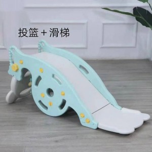 儿童摇马滑梯三合一两用篮框室内宝宝摇椅加厚1-6岁木马周岁礼物
