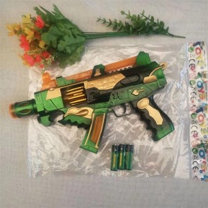 儿童玩具枪灯光音乐振动伸缩地摊枪模型袋装音乐枪地摊
