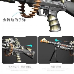 大号机关枪声光音乐震动子弹可旋转军事模型仿真枪男孩发声光电动玩具枪