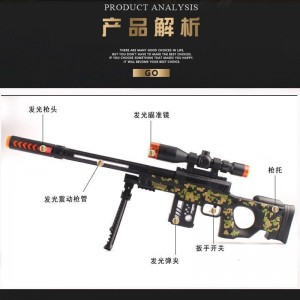 新款电动玩具枪发光音乐仿真迷彩震动狙击枪吃鸡玩具枪儿童礼品