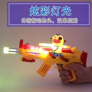 儿童宝宝猴子卡通玩具造型可爱热销地摊厂家直供声光震动炫彩灯光