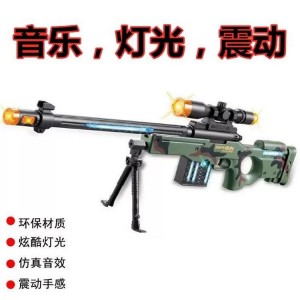 电动语音枪儿童早教益智玩具狙击枪冲锋枪灯光音乐电动玩具枪