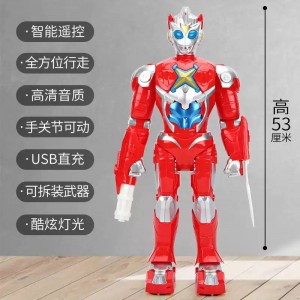大号奥特玩具曼智能遥控机器人超人模型会说话走路跳舞男孩子儿童