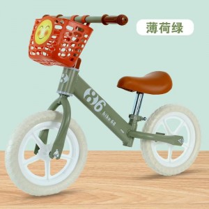 礼品2轮平衡车1.5-3岁宝宝玩具车无脚踏平滑行车带车筐可调节
